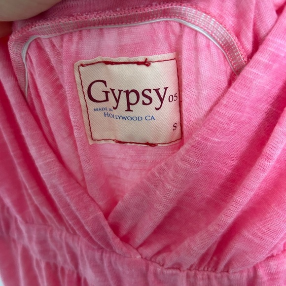 Anthropologie Gypsy 05 Pink Plunge Neck Sleeveless Maxi Sundress Small - Picture 4 of 5